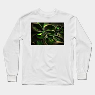 St Patricks Day Artwork - Green abstract artwork Long Sleeve T-Shirt